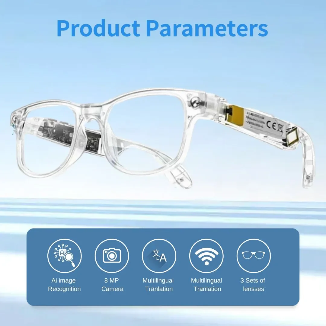 ClarityX AI Smartglasses | Dual 8MP Cameras | Touch + Voice Controls - Image 5