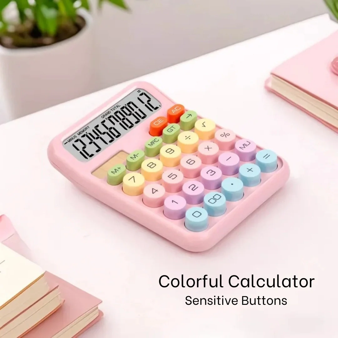 Tecmarx Desktop Calculator | 12-Digit Display| Dual Power Solar & Battery, Vintage Round Key Design - Image 10