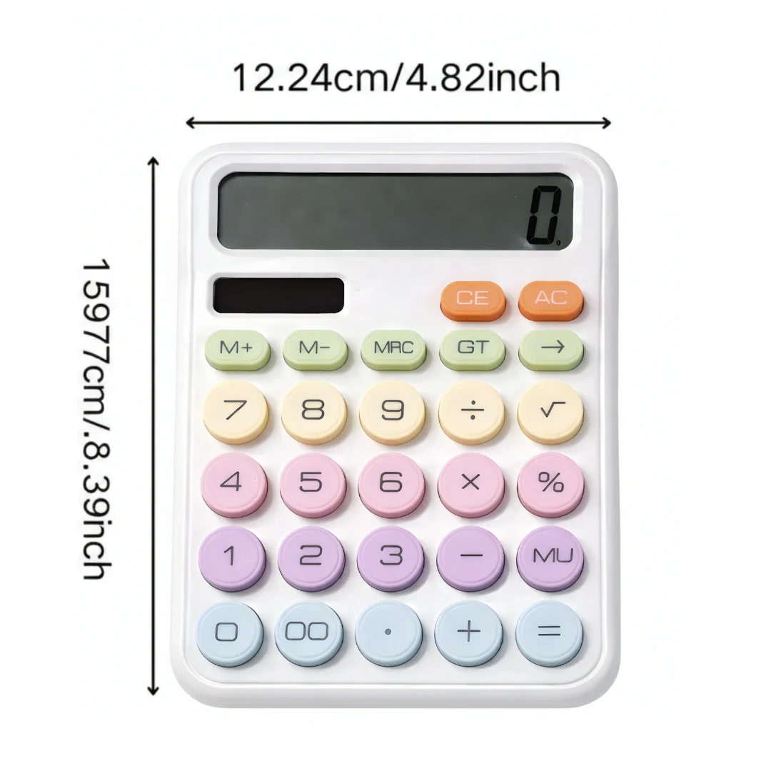 Tecmarx Desktop Calculator | 12-Digit Display| Dual Power Solar & Battery, Vintage Round Key Design - Image 14