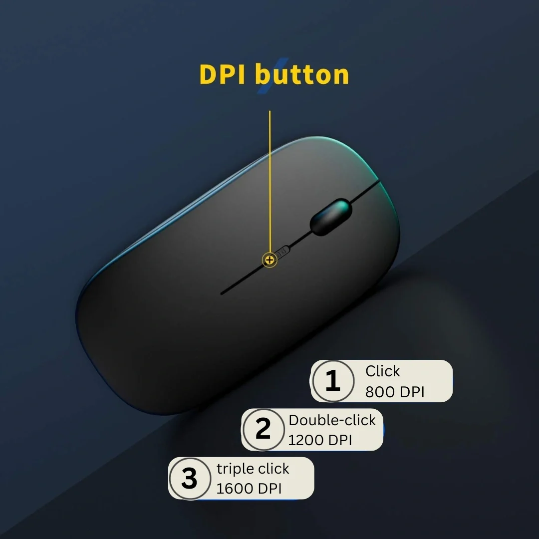 Tecmarx Glider 131 Wireless Mouse |  2-in-1 Dual Connectivity | Rechargeable | Silent Click - Image 10