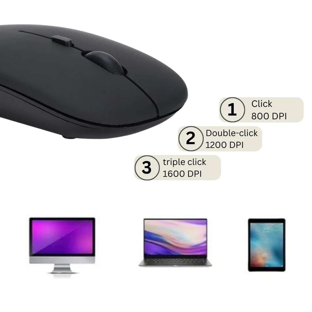 Tecmarx Glider 221 Bluetooth Mouse | Silent Click | Slim Ergonomic Design | Adjustable DPI | 10m Range - Image 10