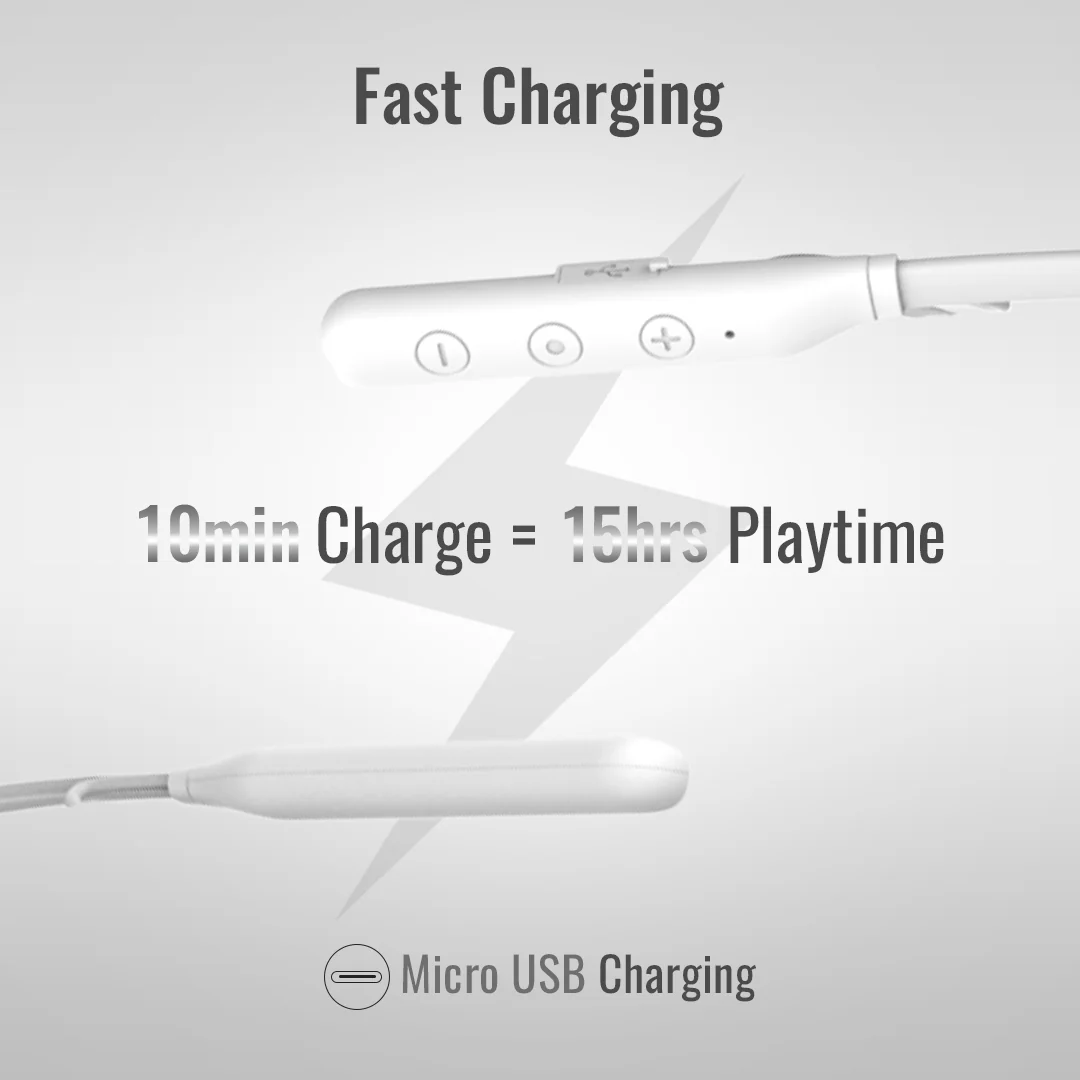 TecMarx PULSE_300 Bluetooth Neckband | 40 Hr Play Time | Powerful Bass | IPX Water Resistant | Vibration Motor - Image 9