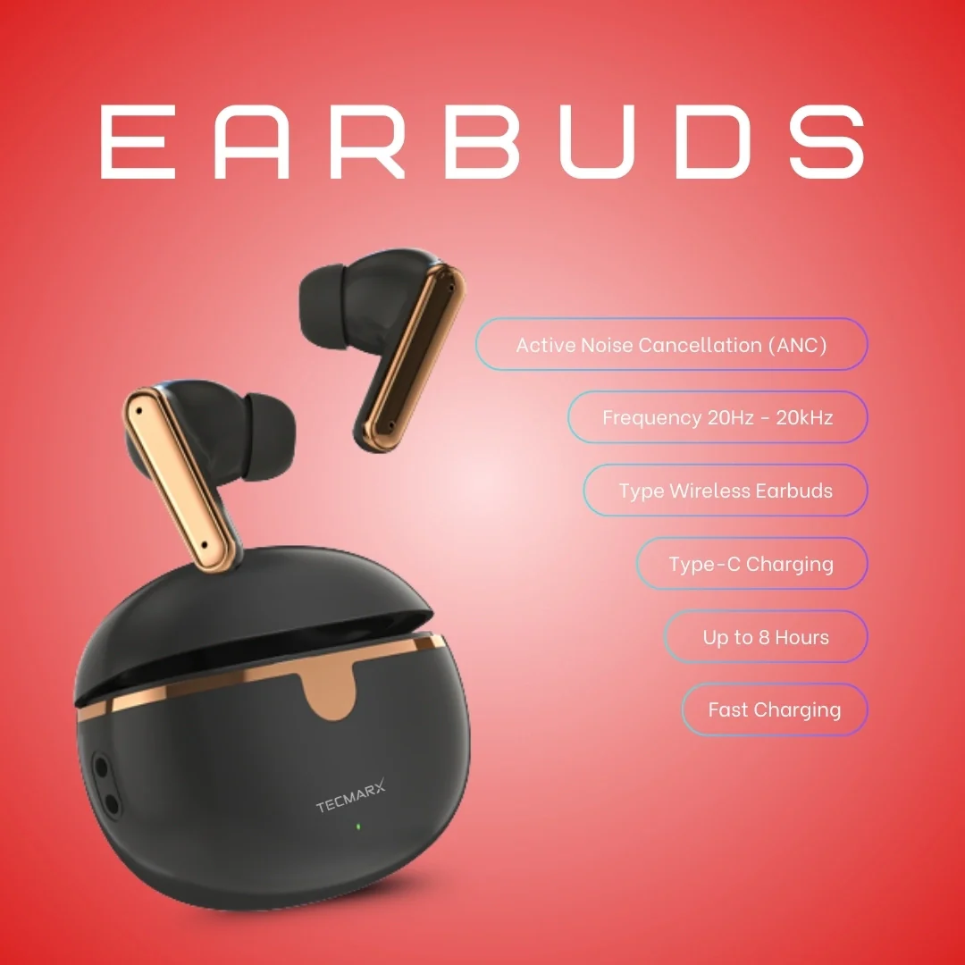 TecMarx Roar551 Bluetooth Earbuds | 50 Hr Playtime - Image 10