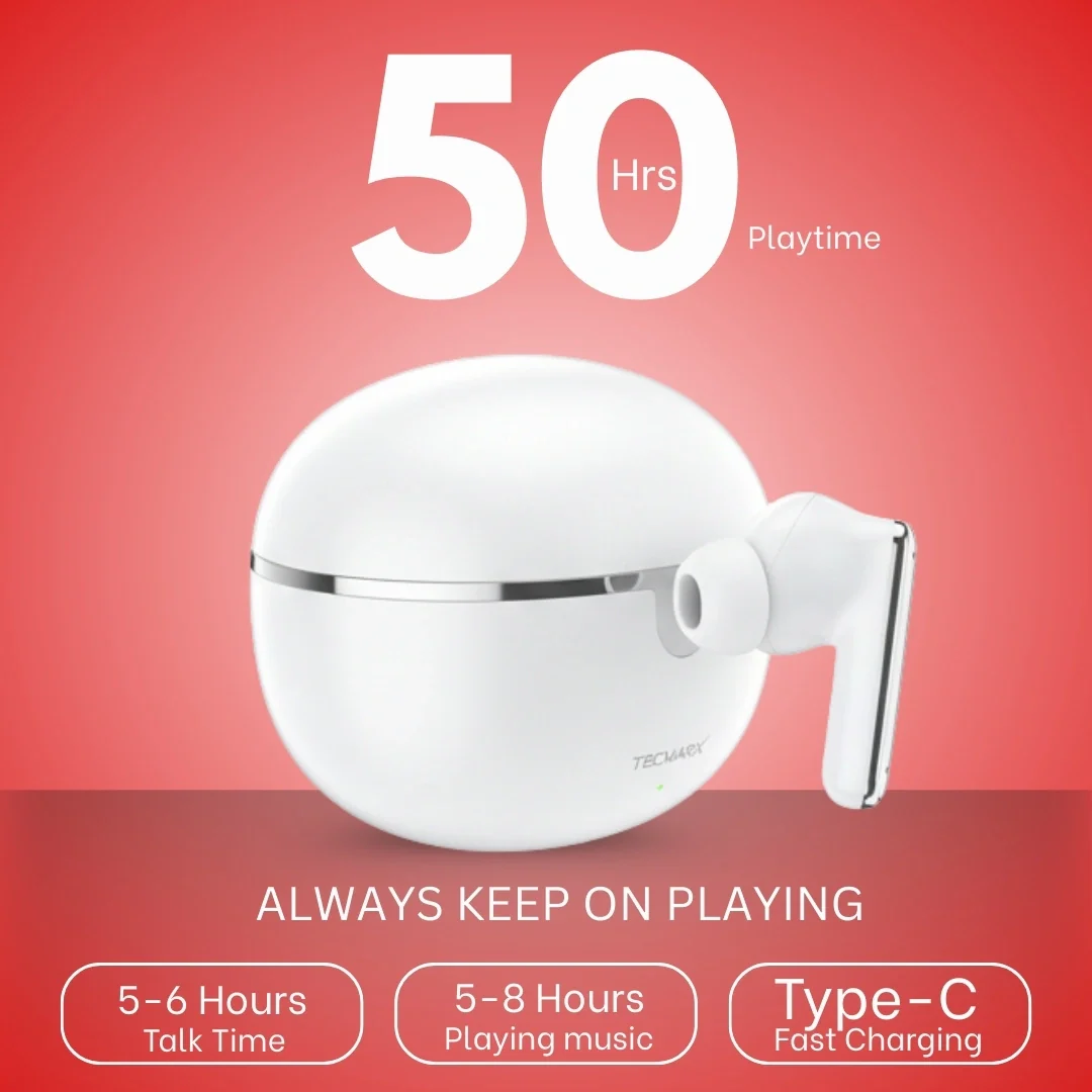 TecMarx Roar551 Bluetooth Earbuds | 50 Hr Playtime - Image 21