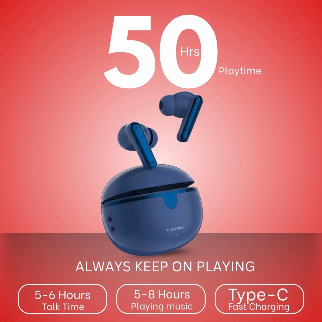TecMarx Roar551 Bluetooth Earbuds | 50 Hr Playtime - Image 27