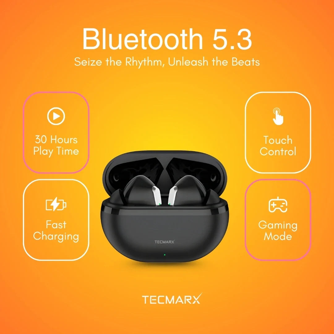Tecmarx Royal 351 Bluetooth Earbuds | 30 Hr Playtime  | Balance Sound - Image 10