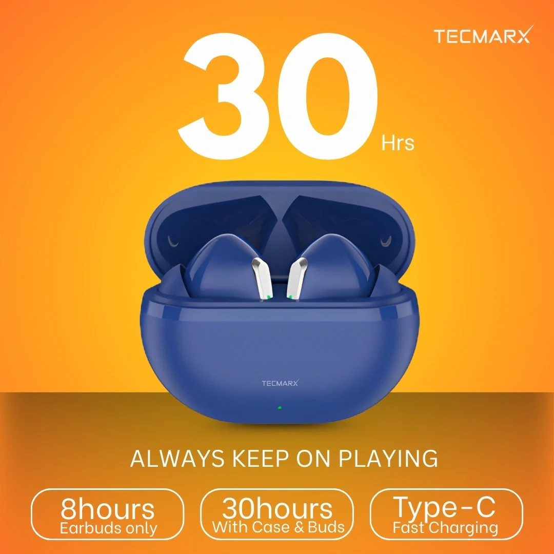 Tecmarx Royal 351 Bluetooth Earbuds | 30 Hr Playtime  | Balance Sound - Image 28