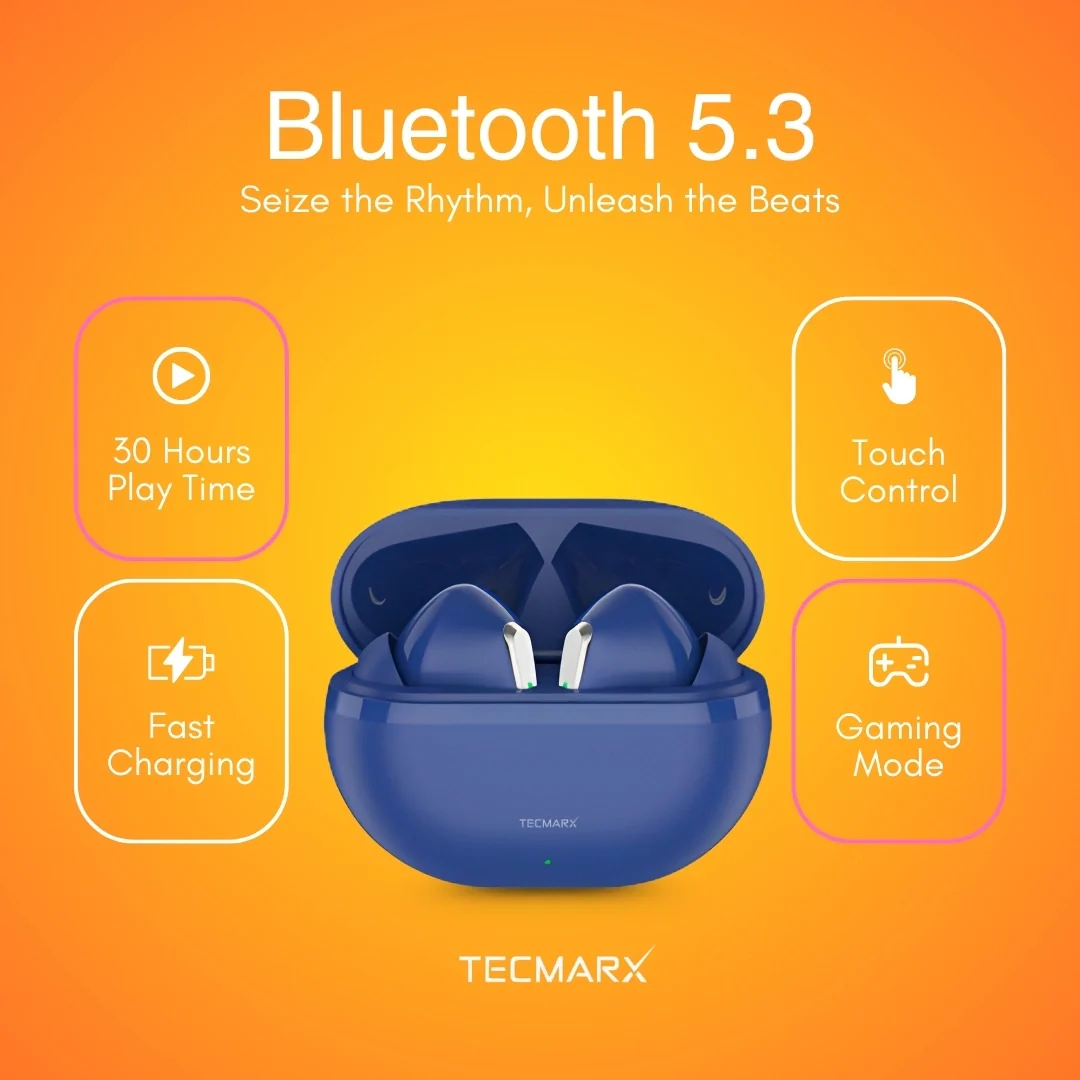 Tecmarx Royal 351 Bluetooth Earbuds | 30 Hr Playtime  | Balance Sound - Image 30