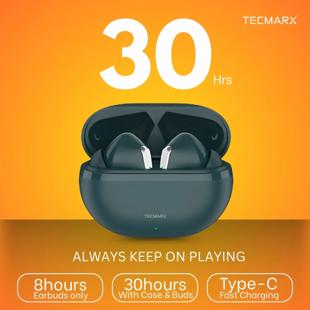Tecmarx Royal 351 Bluetooth Earbuds | 30 Hr Playtime  | Balance Sound - Image 38
