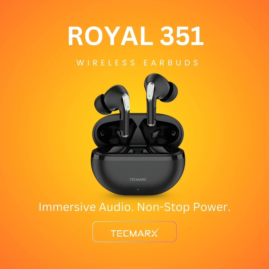 Tecmarx Royal 351 Bluetooth Earbuds | 30 Hr Playtime  | Balance Sound - Image 7