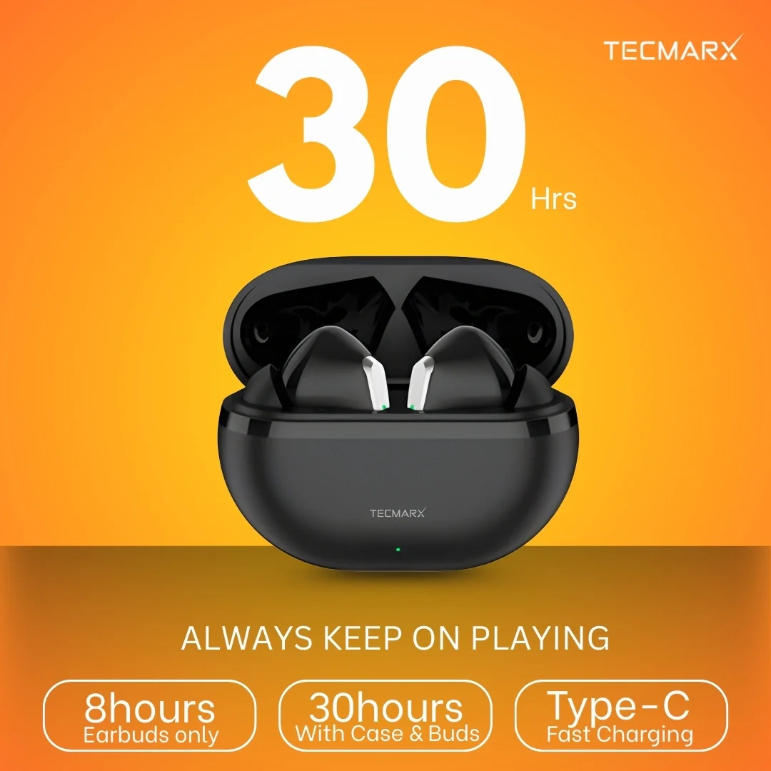 Tecmarx Royal 351 Bluetooth Earbuds | 30 Hr Playtime  | Balance Sound - Image 8