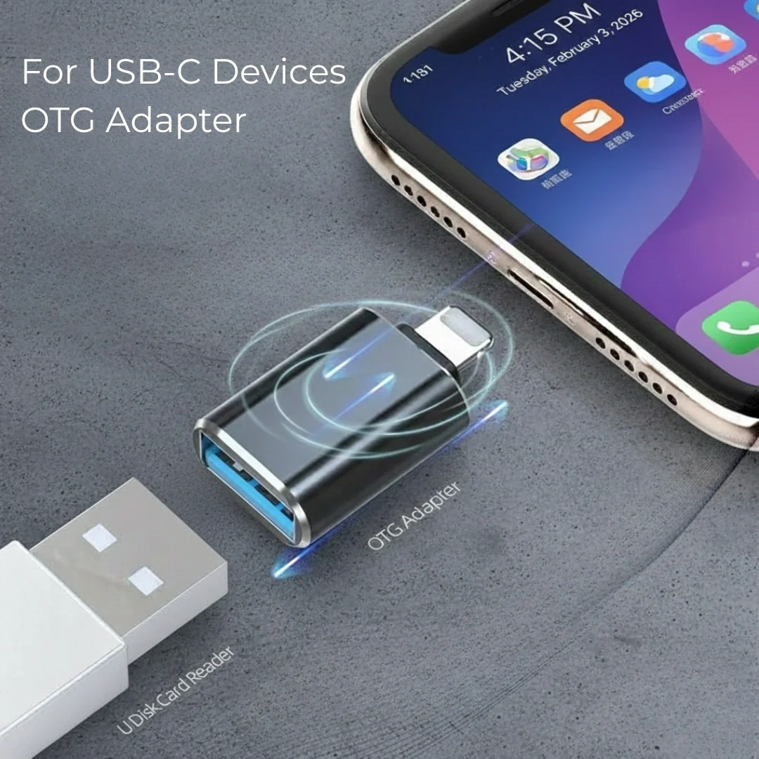Tecmarx USB Type-A to Type-C OTG Adapter Connector | 5Gbps Fast Transfer | Fast Charging - Image 9