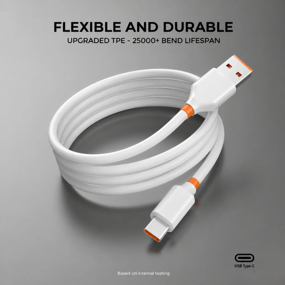 Tecmarx 6A USB to Type-C Charging Cable | Under Rs.99