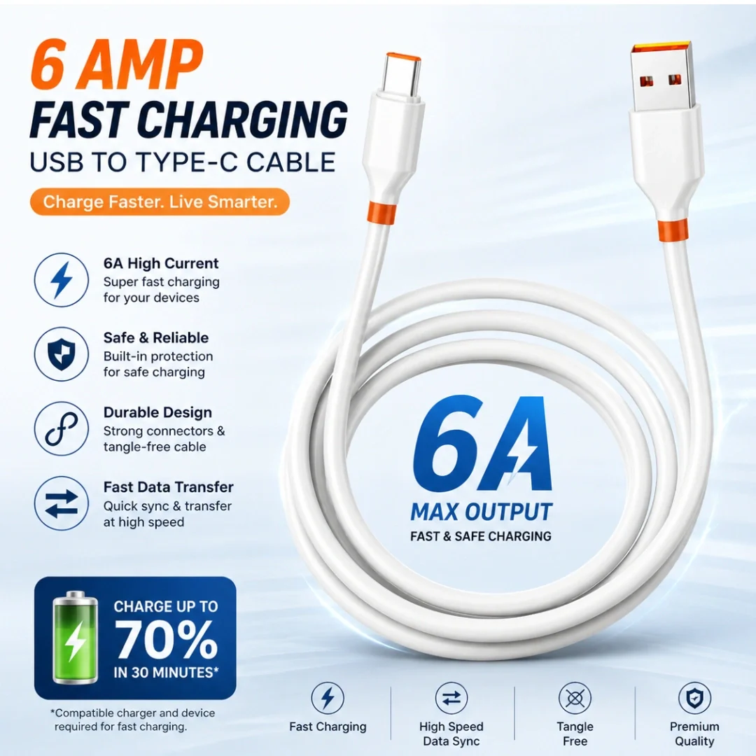 Tecmarx 6A USB to Type-C Charging Cable | Under Rs.99 - Image 8