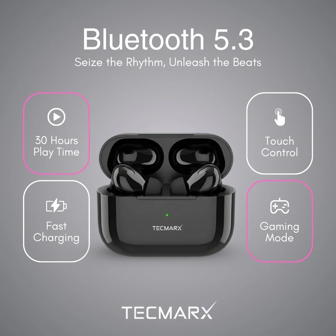 TecMarx NeoPod Bluetooth Earbuds | 30 Hr Playtime - Image 5