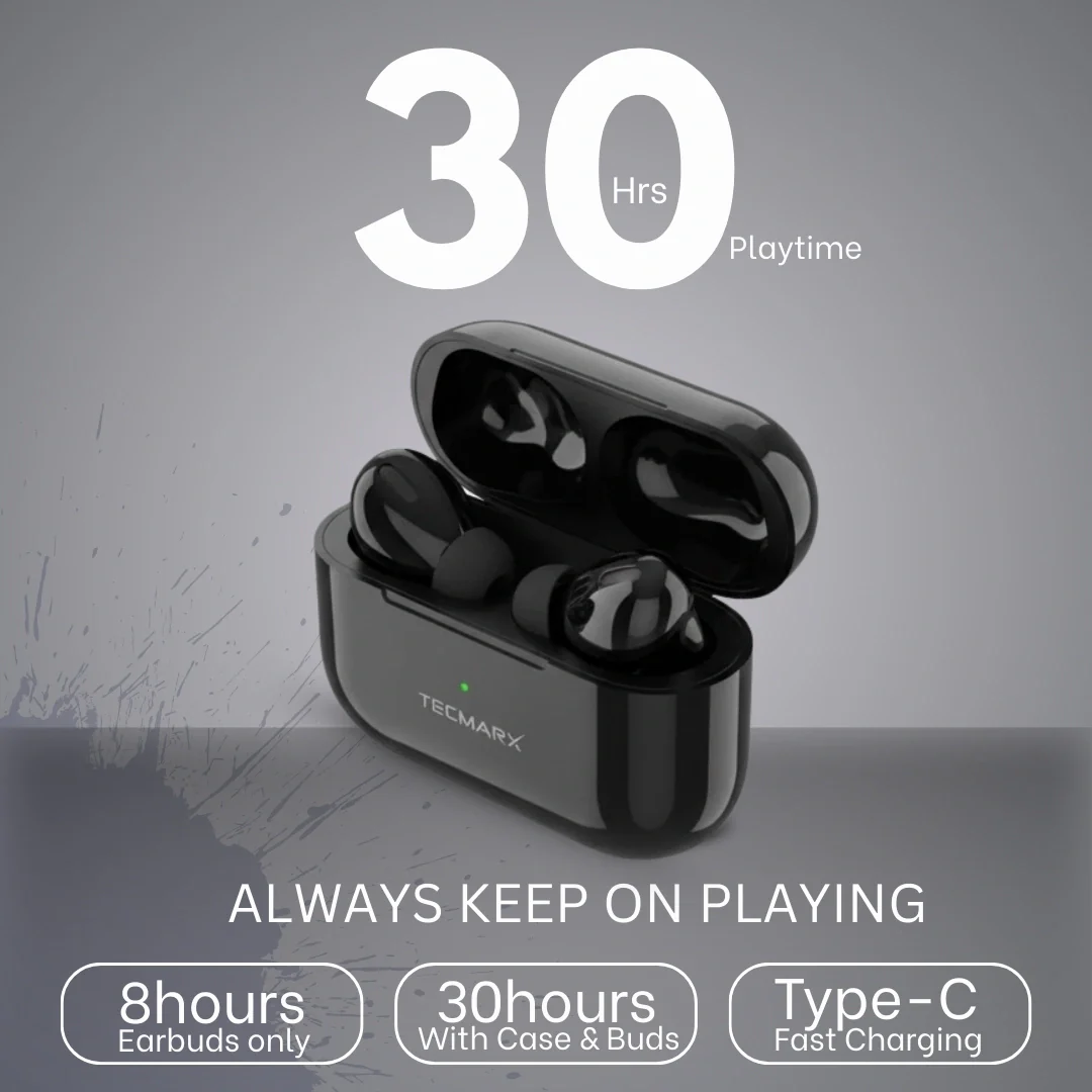 TecMarx NeoPod Bluetooth Earbuds | 30 Hr Playtime - Image 8