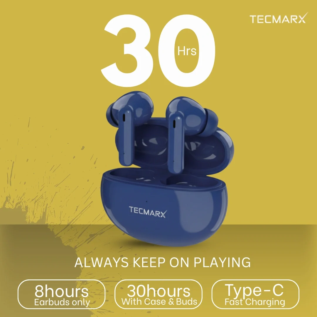 TecMarx Royal Beat Bluetooth Earbuds | 30 Hr Playtime - Image 15