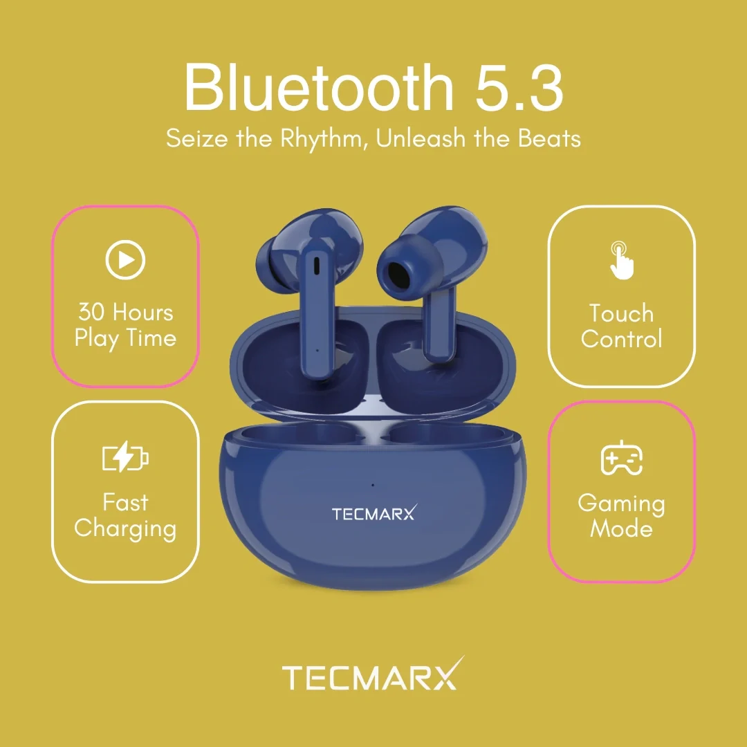 TecMarx Royal Beat Bluetooth Earbuds | 30 Hr Playtime - Image 17