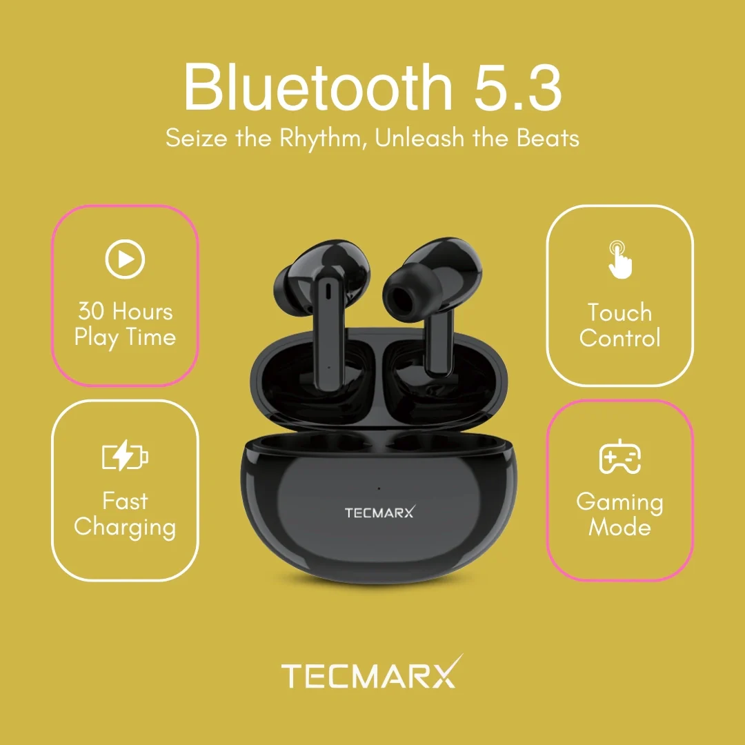 TecMarx Royal Beat Bluetooth Earbuds | 30 Hr Playtime - Image 9