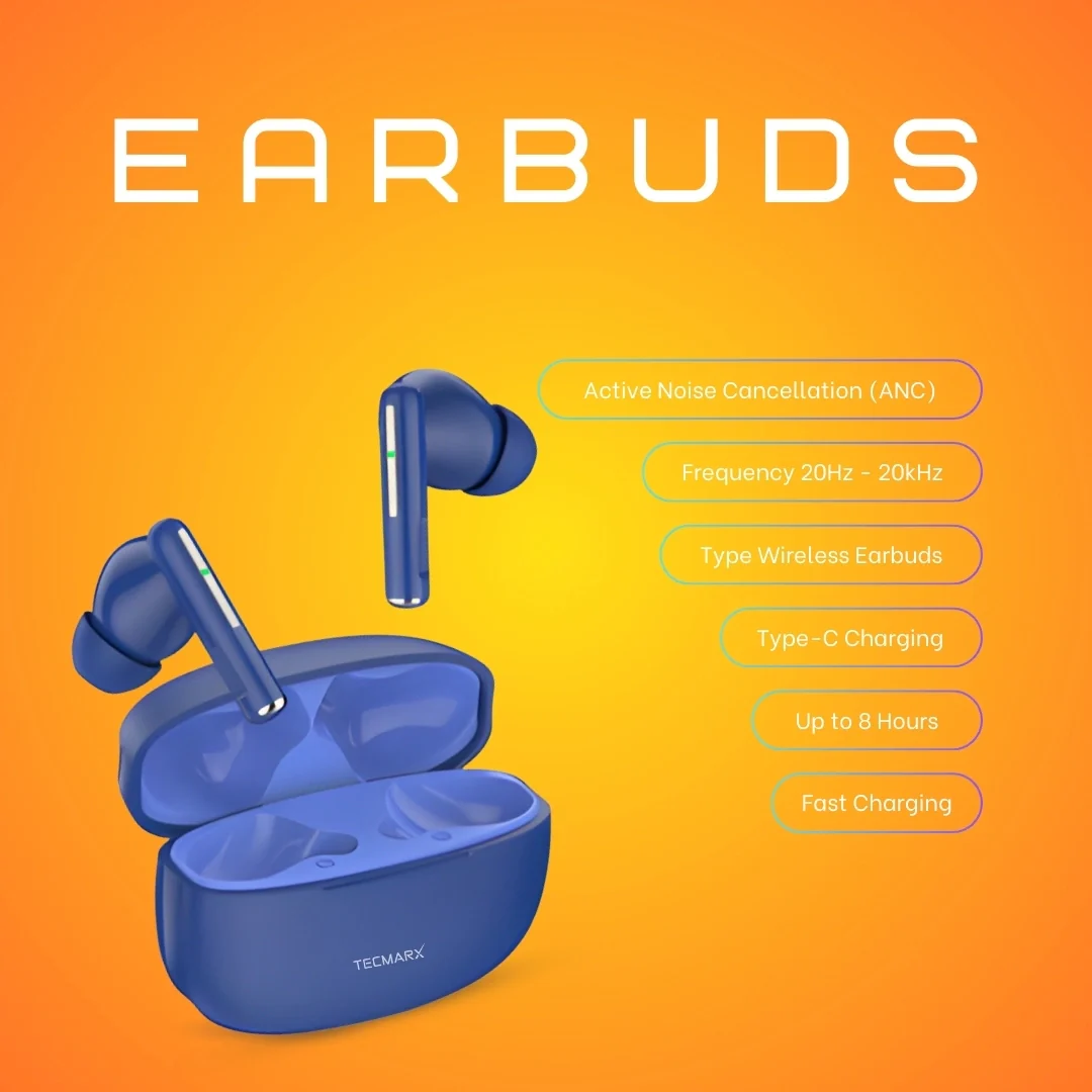 Tecmarx Vibe Bluetooth Earbuds | 30 Hr Playtime | Balance Sound - Image 18