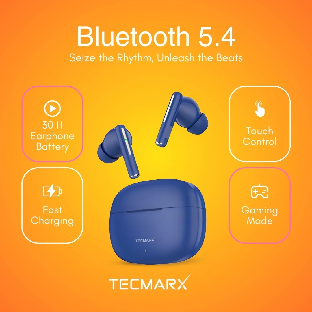 Tecmarx Vibe Bluetooth Earbuds | 30 Hr Playtime | Balance Sound - Image 19