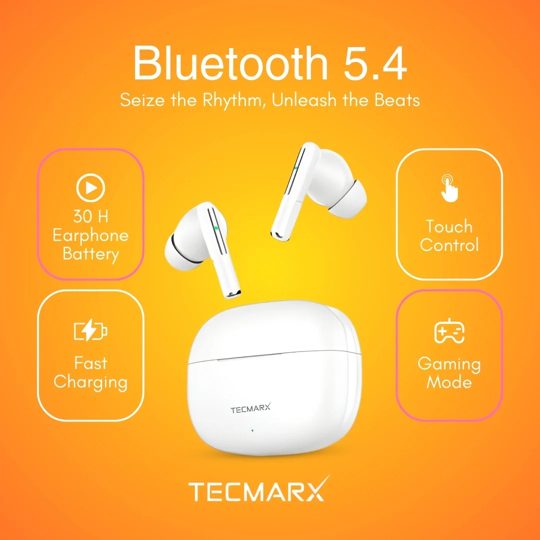 Tecmarx Vibe Bluetooth Earbuds | 30 Hr Playtime | Balance Sound - Image 28